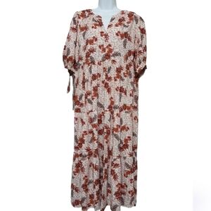 Jacquie the label women maxi dress floral tiered M Boho Fairy Festival Romantic